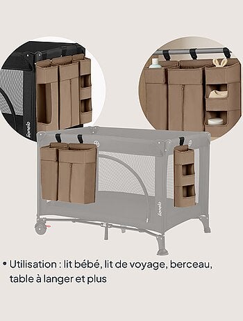 3 x LIONELO Sidepocket Organizer da appendere per culla - Porta pannolini - Cestino