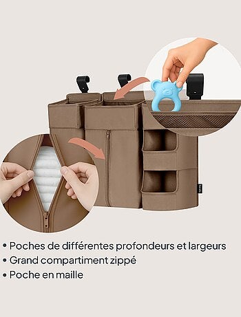 3 x LIONELO Sidepocket Organizer da appendere per culla - Porta pannolini - Cestino