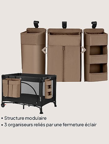 3 x LIONELO Sidepocket Organizer da appendere per culla - Porta pannolini - Cestino