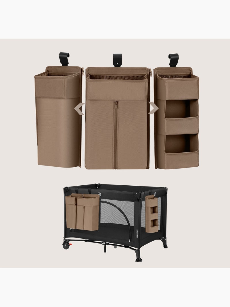 3 x LIONELO Sidepocket Organizer da appendere per culla - Porta pannolini - Cestino Beige - Kiabi