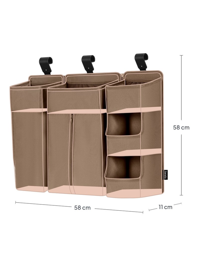 3 x LIONELO Sidepocket Organizer da appendere per culla - Porta pannolini - Cestino Beige - Kiabi