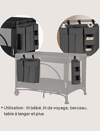3 x LIONELO Sidepocket Organizer da appendere per culla - Porta pannolini - Cestino