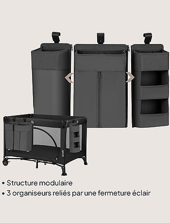 3 x LIONELO Sidepocket Organizer da appendere per culla - Porta pannolini - Cestino