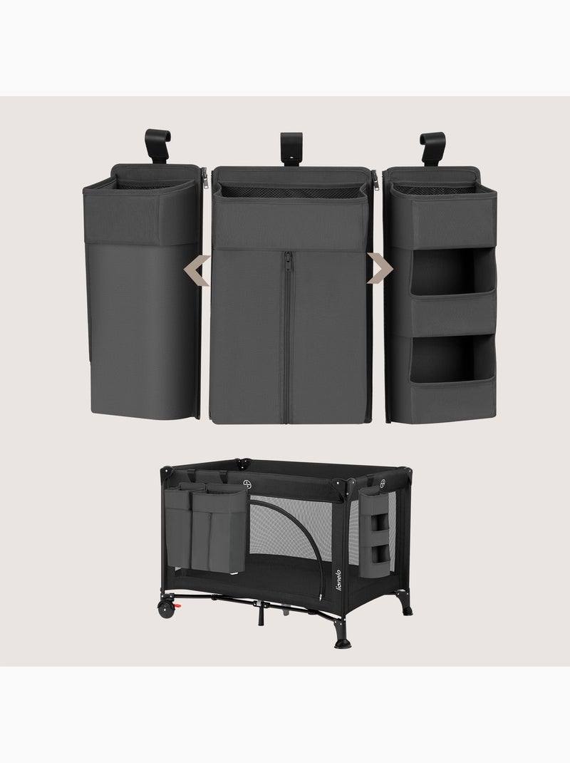3 x LIONELO Sidepocket Organizer da appendere per culla - Porta pannolini - Cestino Grigio - Kiabi