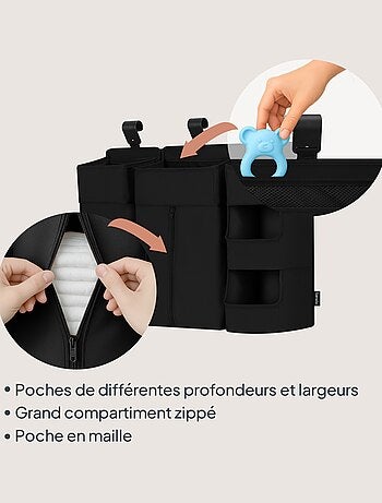 3 x LIONELO Sidepocket Organizer da appendere per culla - Porta pannolini - Cestino