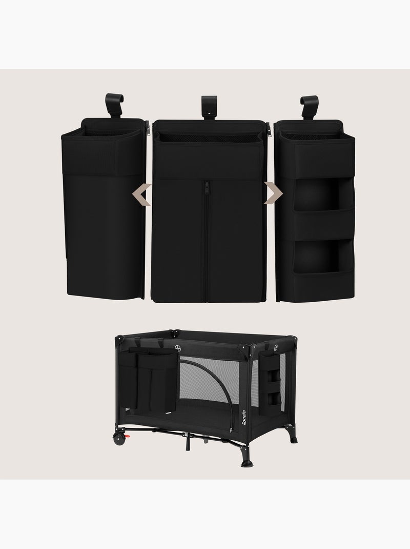 3 x LIONELO Sidepocket Organizer da appendere per culla - Porta pannolini - Cestino Nero - Kiabi