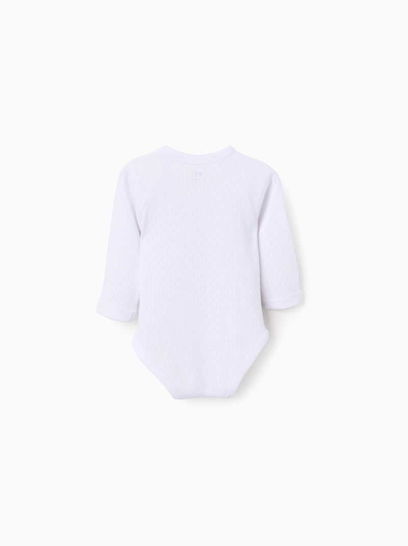 4 body avvolgenti in cotone spazzolato Bianco - Kiabi