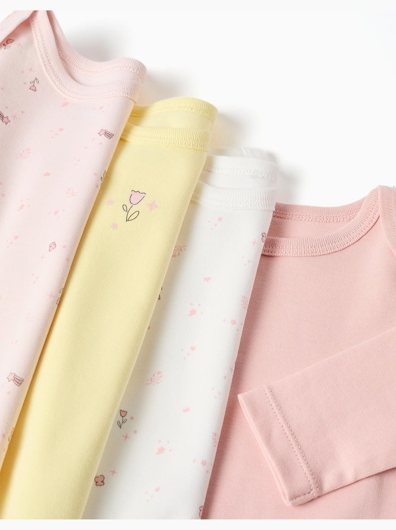 4 body lisci/floral Rosa/Giallo - Kiabi