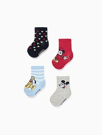 4 paia di calzini con stampe di Mickey e Pluto