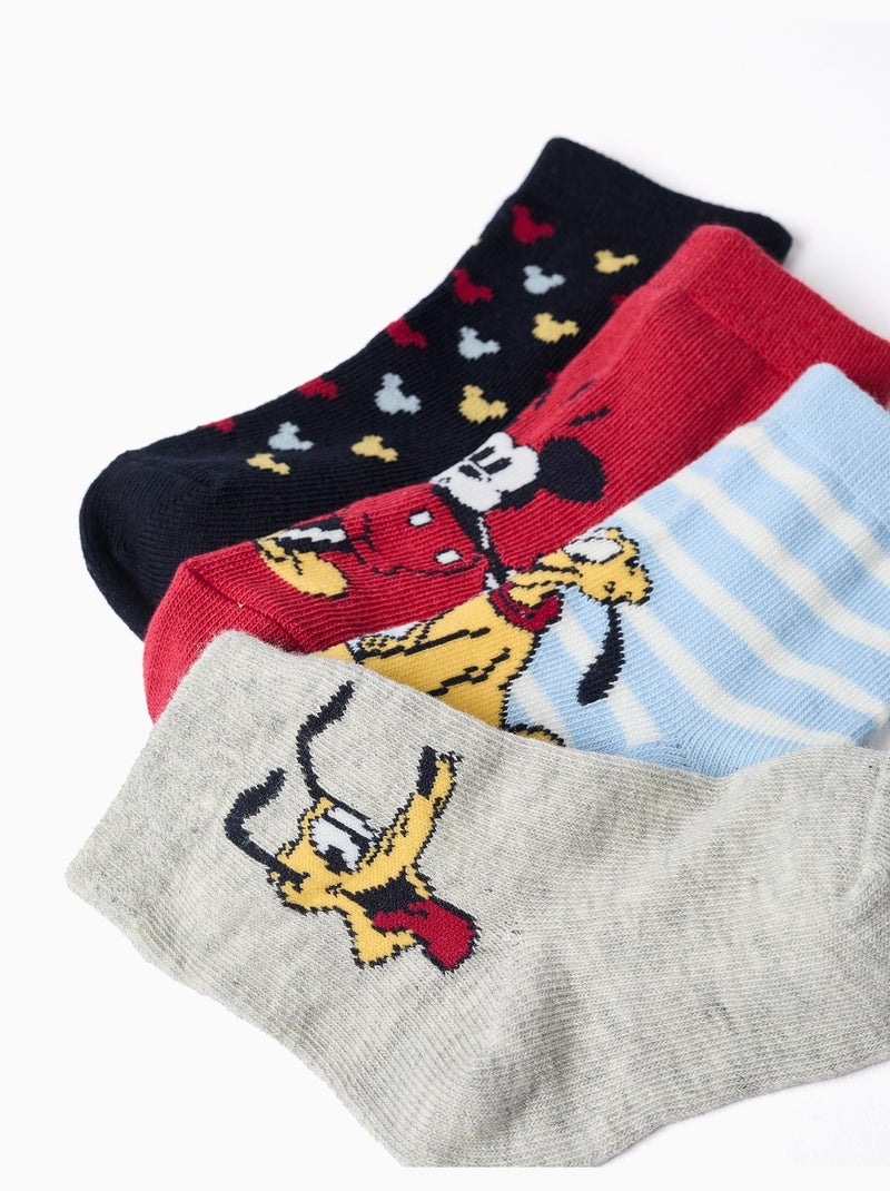 4 paia di calzini con stampe di Mickey e Pluto Blu Rosso - Kiabi