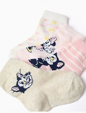 4 paia di calzini con stampe di Minnie e Figaro