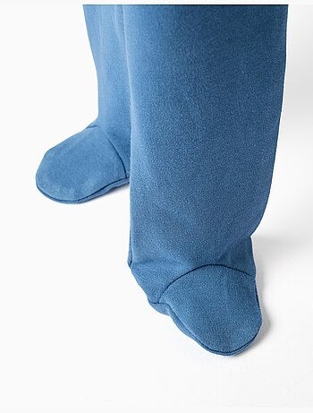 4 pantaloni lisci/stampati in cotone con piedini