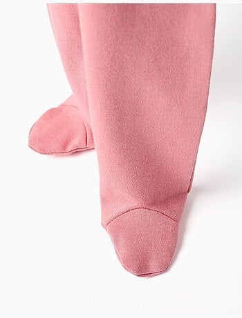 4 pantaloni lisci/stampati in cotone con piedini