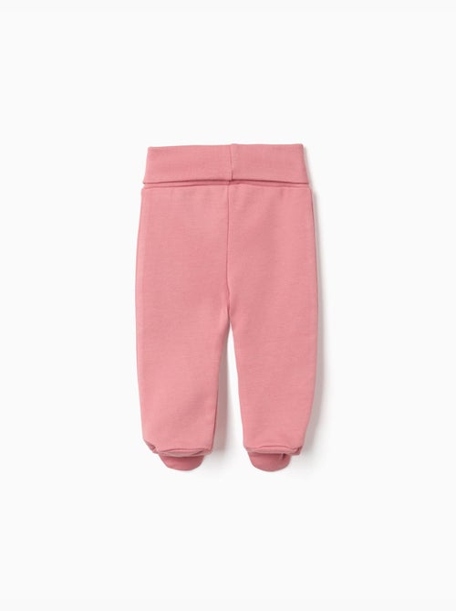 4 pantaloni lisci/stampati in cotone con piedini - Kiabi 4 pantaloni lisci/stampati in cotone con piedini - Kiabi
