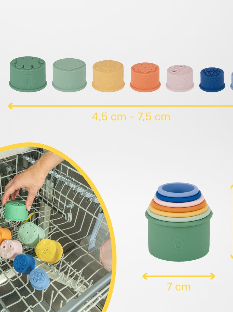 4 tazze impilabili per il bagnetto BIANCO - Kiabi