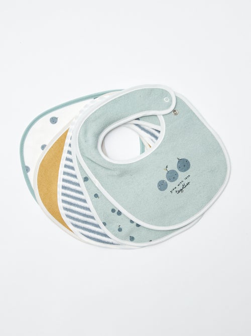 5 bavaglini con stampe fantasiose e chiusura a bottoni automatici - Kiabi