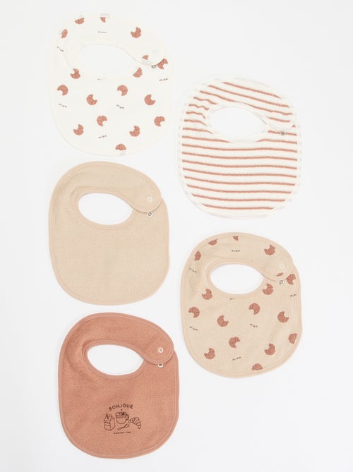 5 bavaglini con stampe fantasiose e chiusura a pressione - Kiabi