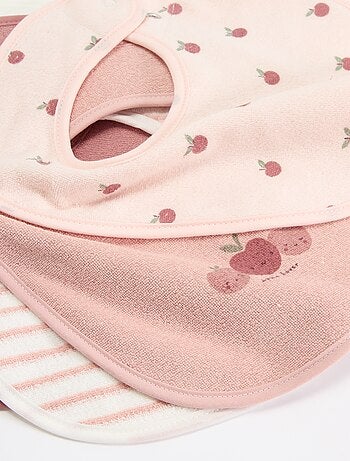 5 bavaglini con stampe fantasiose e chiusura a pressione