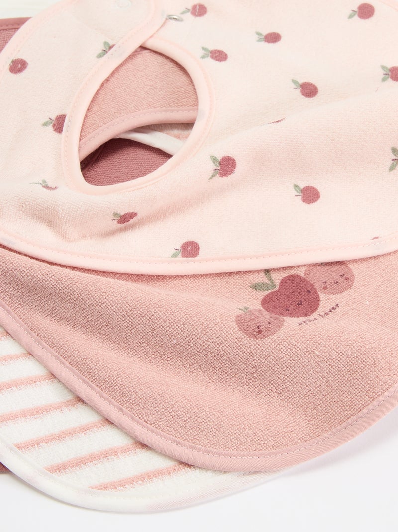 5 bavaglini con stampe fantasiose e chiusura a pressione Rosa - Kiabi