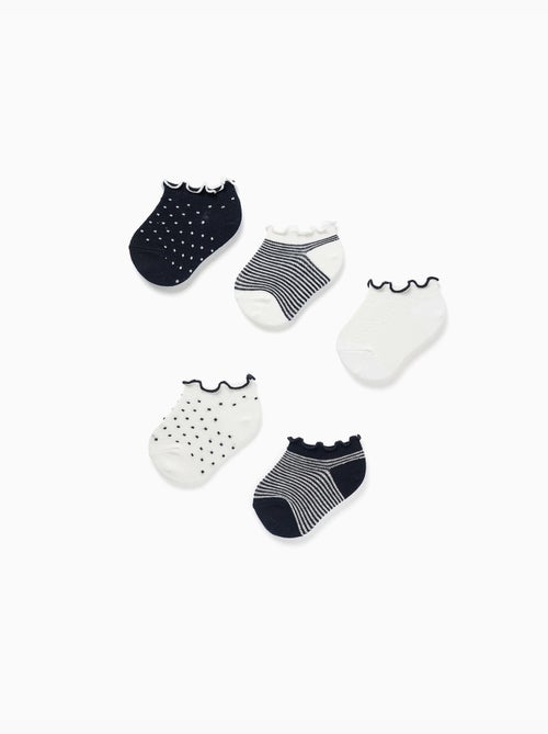 5 paia di calzini alla caviglia a righe/a pois - Kiabi