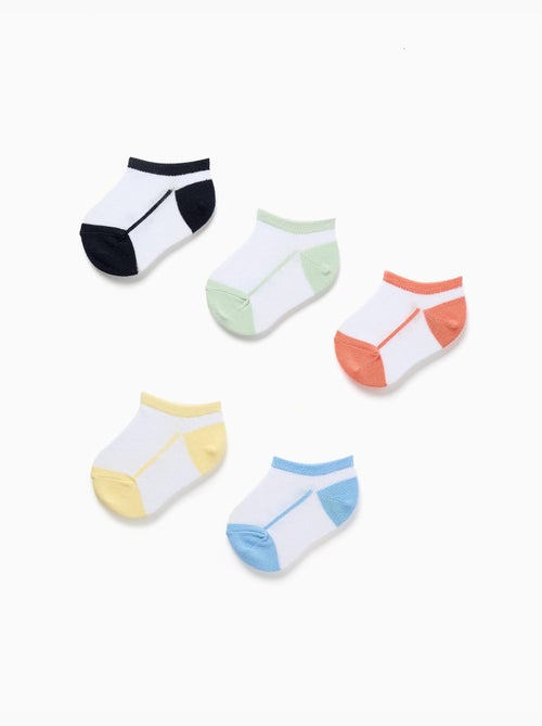 5 paia di calzini alla caviglia con dettagli a contrasto - Kiabi