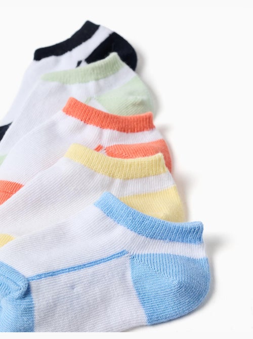 5 paia di calzini alla caviglia con dettagli a contrasto - Kiabi