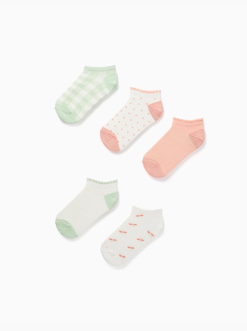 5 paia di calzini alla caviglia con dettagli a contrasto - Kiabi