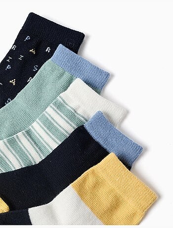 5 Paia di calzini con dettagli a contrasto