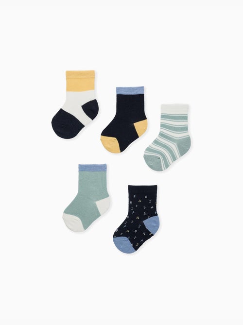 5 Paia di calzini con dettagli a contrasto - Kiabi