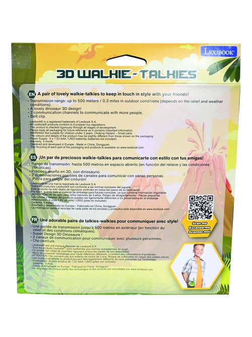 500 m/0,3 miglia Dinosauri 3D walkie-talkie - Kiabi