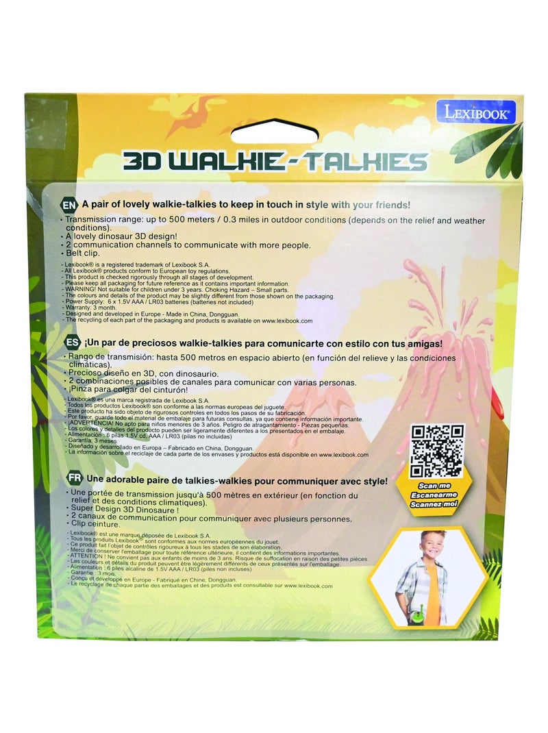 500 m/0,3 miglia Dinosauri 3D walkie-talkie N/D - Kiabi