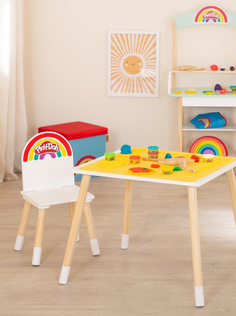 6 vasetti di pasta modellabile + tavolo e sedia bambini + tappetino e accessori "Roba x Play‑Doh" N/D - Kiabi