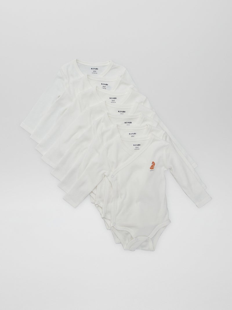 7 body a incrocio + sacchetto portaoggetti BIANCO - Kiabi