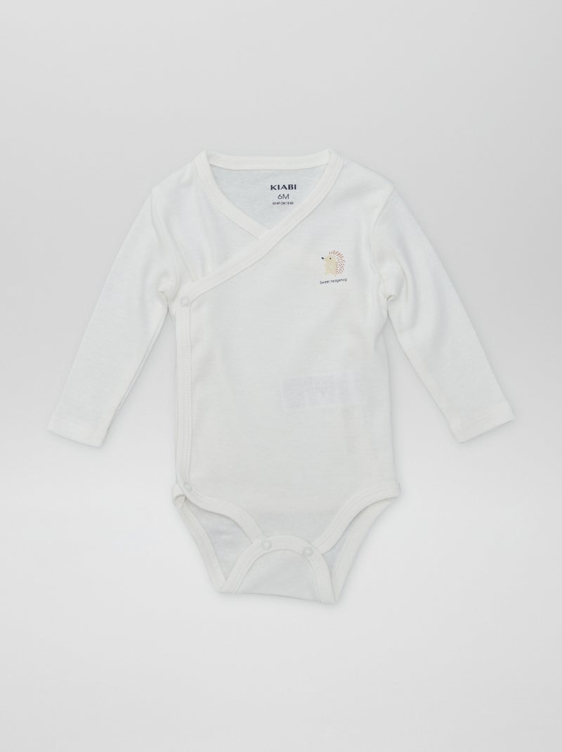 7 body a incrocio + sacchetto portaoggetti BIANCO - Kiabi