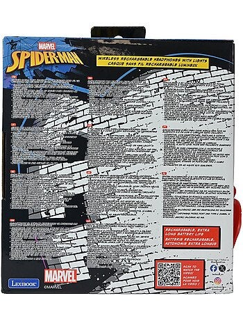 85dB Spiderman Cuffie Bluetooth con luci