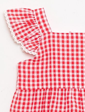 Abito a balze stampa vichy