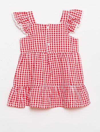 Abito a balze stampa vichy