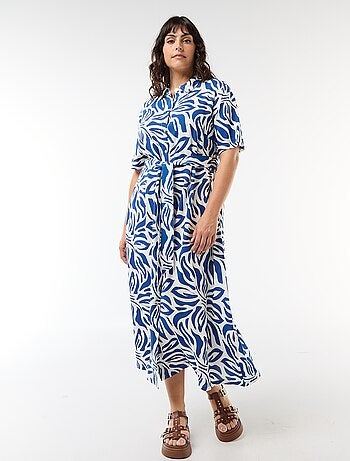 Abito a camicia a maniche corte con motivo