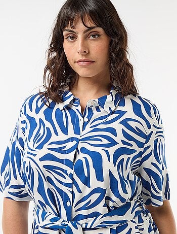 Abito a camicia a maniche corte con motivo