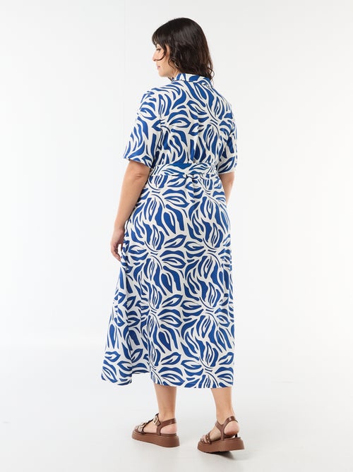 Abito a camicia a maniche corte con motivo - Kiabi