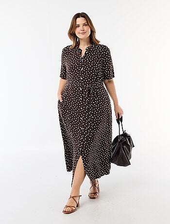 Abito a camicia a maniche corte con motivo