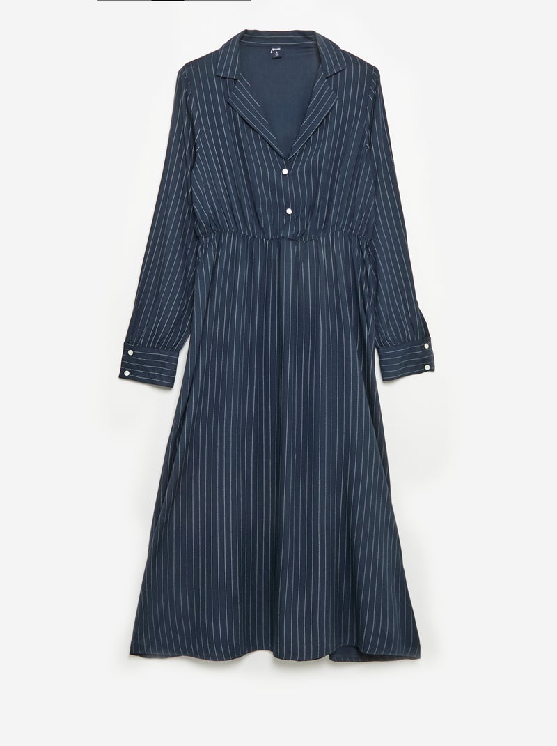 Abito a camicia lungo facile da indossare Blu - Kiabi