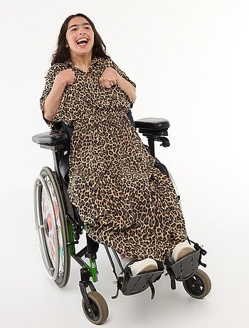 Abito a camicia lungo leopardato - collezione facile da indossare