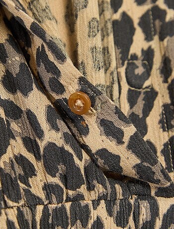 Abito a camicia lungo leopardato - collezione facile da indossare