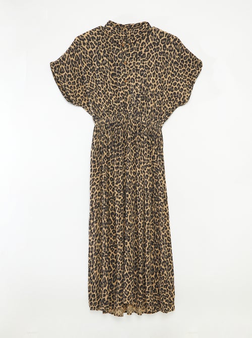 Abito a camicia lungo leopardato - collezione facile da indossare - Kiabi