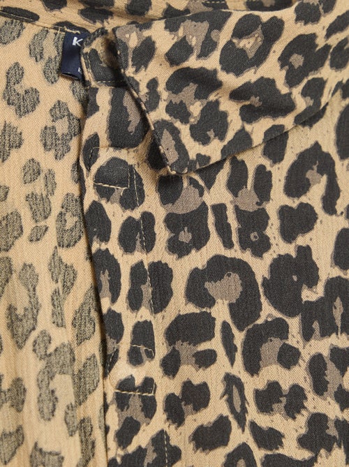 Abito a camicia lungo leopardato - collezione facile da indossare - Kiabi