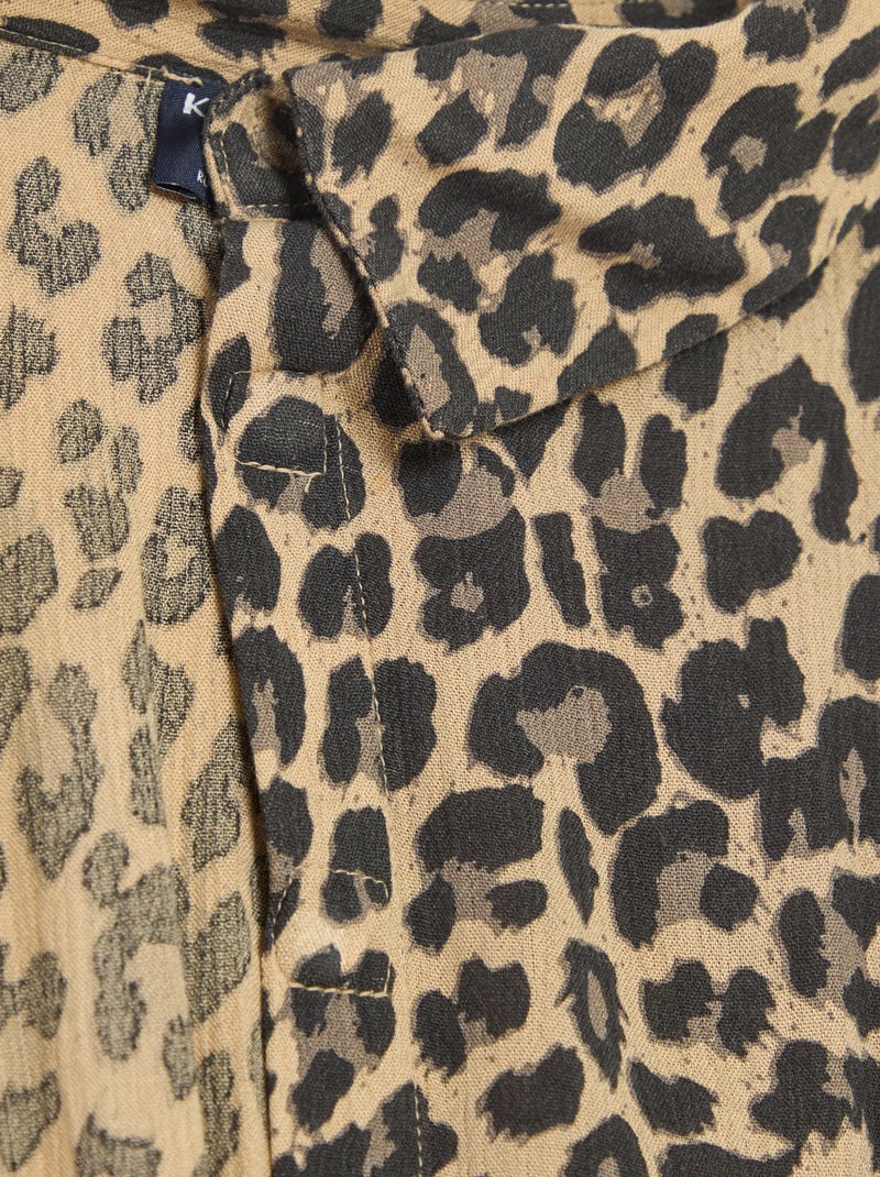 Abito a camicia lungo leopardato - collezione facile da indossare Beige - Kiabi