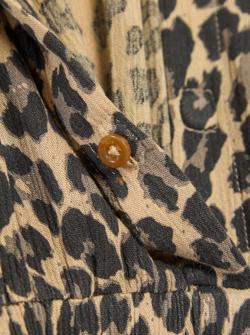 Abito a camicia lungo leopardato - collezione facile da indossare - Kiabi