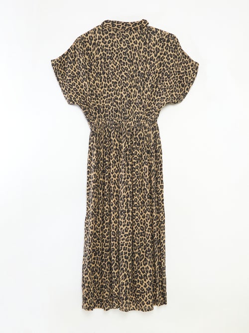 Abito a camicia lungo leopardato - collezione facile da indossare - Kiabi