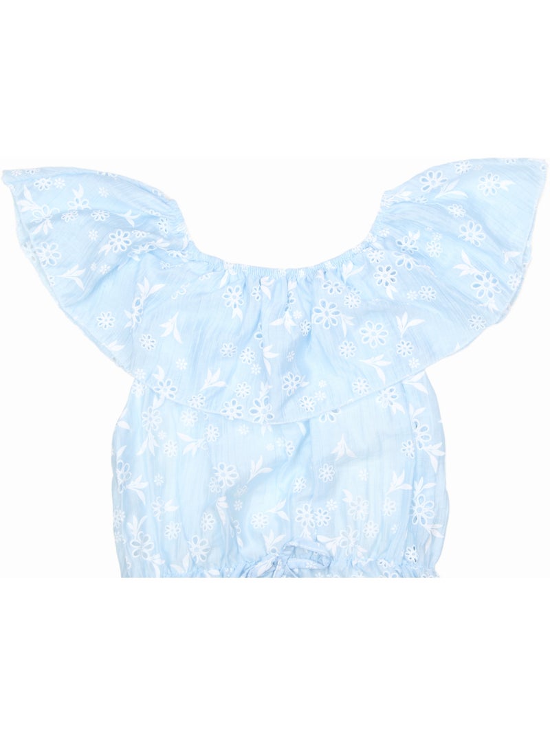 Abito a fiori - Kids Star Blu chiaro - Kiabi